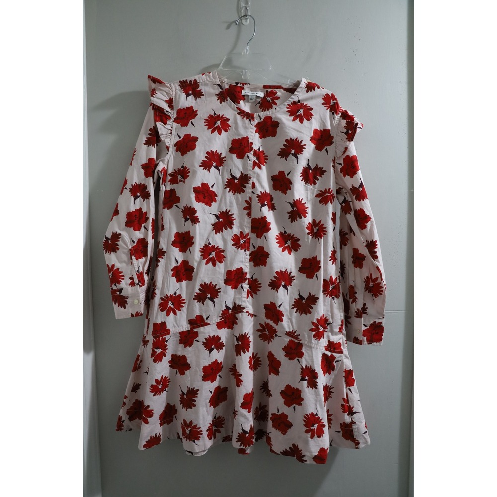 Free Assembly Floral Ruffle Dress‎ Women's Size S Red Flowers
